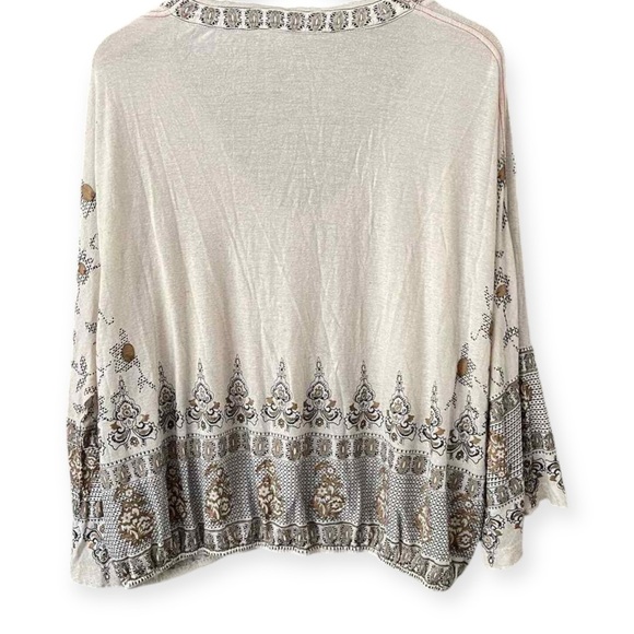 Free People Medallion Print Top Cream Size Medium - Picture 3 of 13